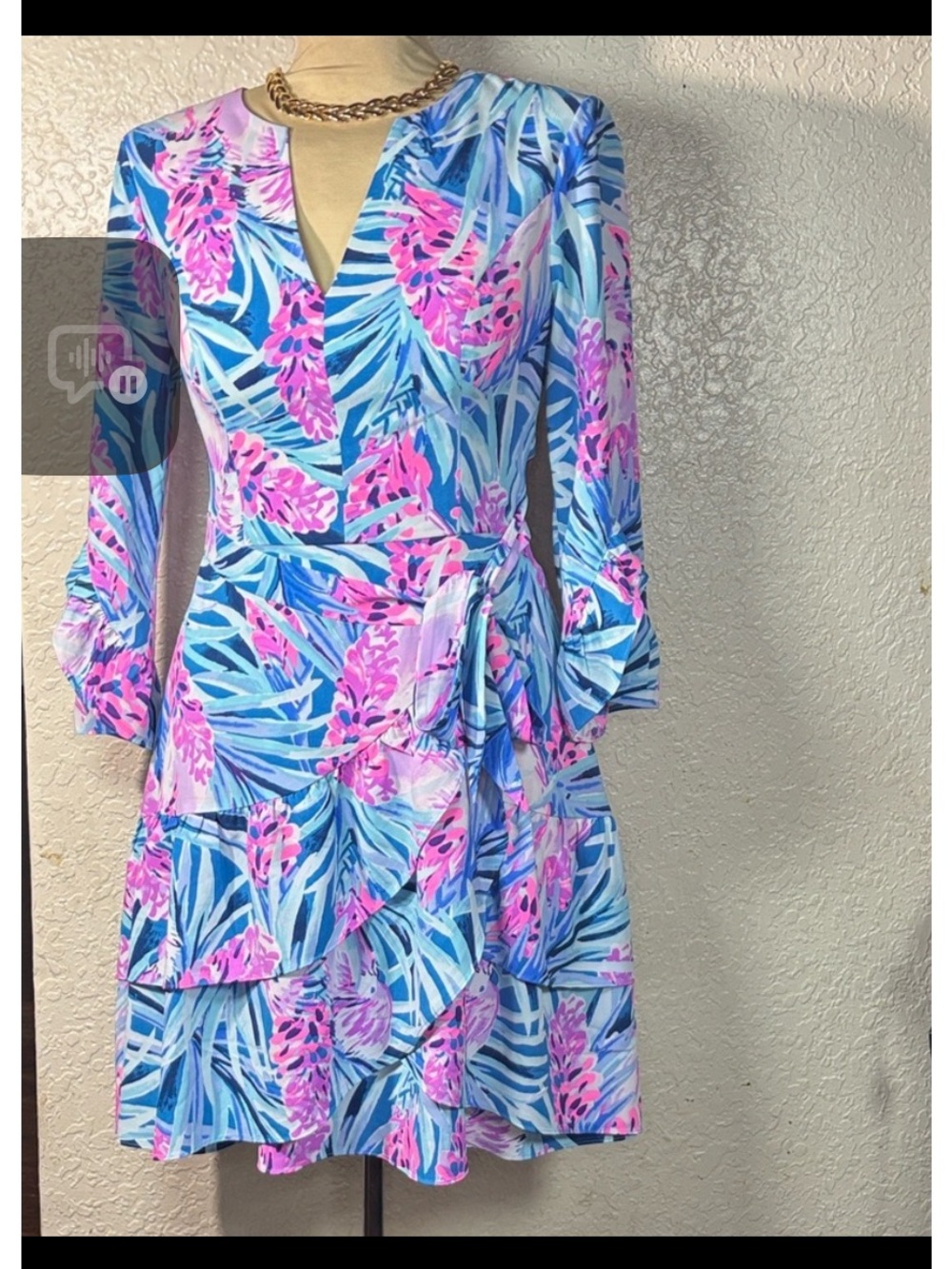 Lilly Pulitzer Pink & Blue Printed authentic wrap, dress